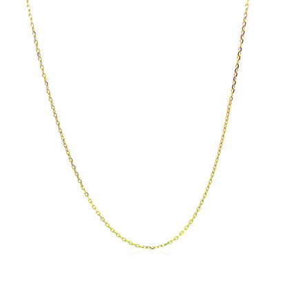 10k Yellow Gold Diamond Cut Cable Link Chain 0.8mm