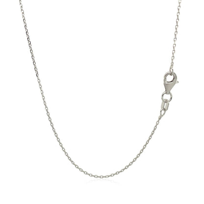 18k White Gold Diamond Cut Cable Link Chain 0.8mm