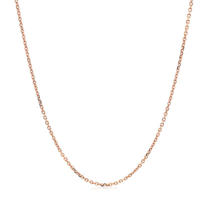 18k Rose Gold Diamond Cut Cable Link Chain 1.1mm