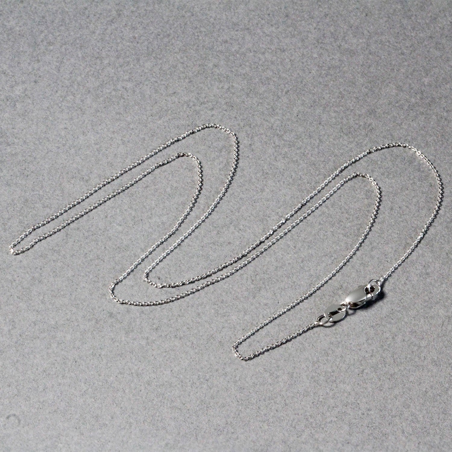 14k White Gold Cable Link Chain 0.5mm