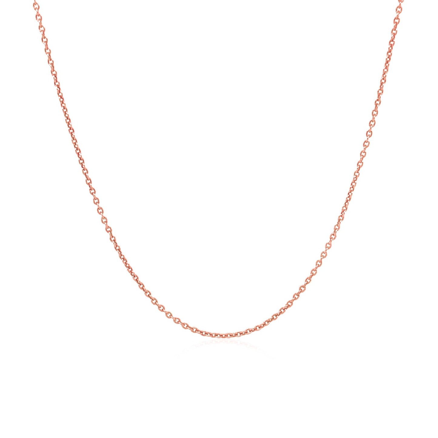 14k Pink Gold Round Cable Link Chain 1.1mm