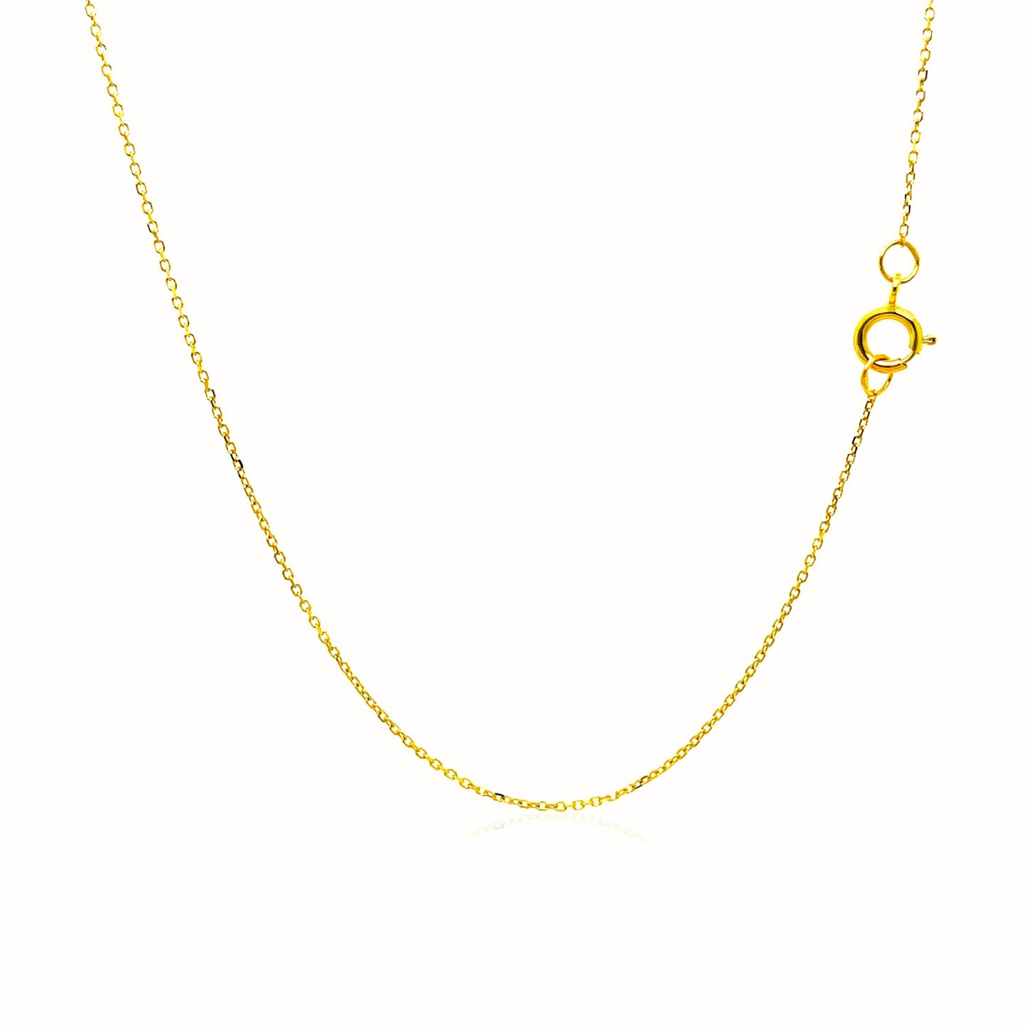 14k Yellow Gold Diamond Cut Cable Link Chain 0.7mm