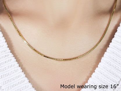 1.6mm 14K Yellow Gold Classic Box Chain