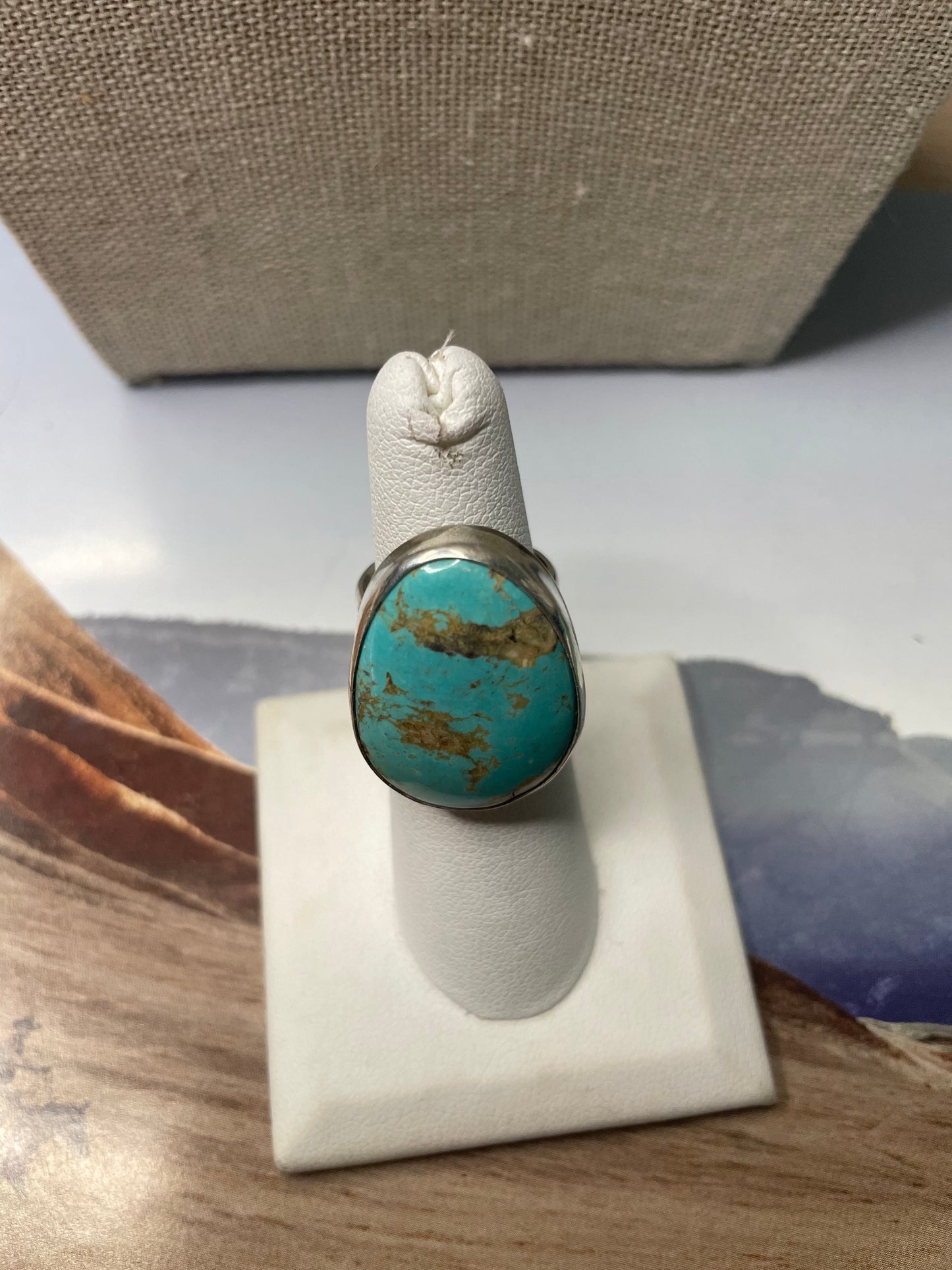 Navajo Sterling Silver & Turquoise Ring Size 5.5