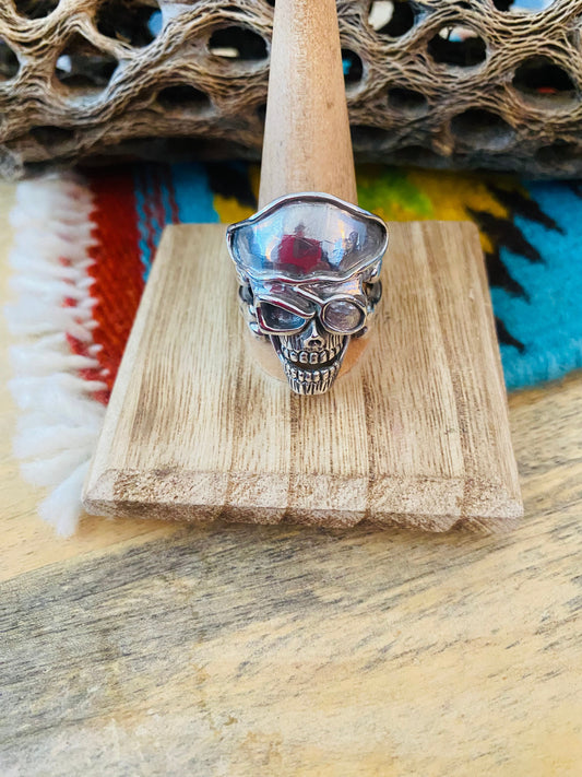 Handmade Sterling Silver Skull Ring Size 11.5