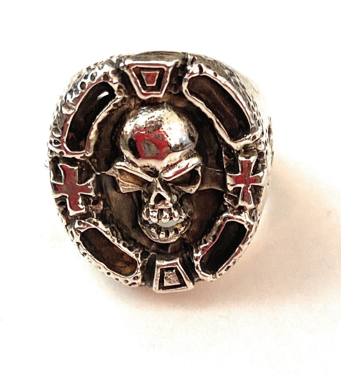 Handmade Sterling Silver Skull Ring Size 10