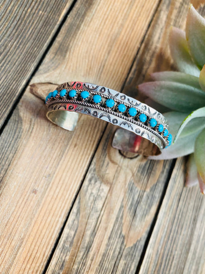 Navajo Turquoise & Sterling Silver Cuff Bracelet