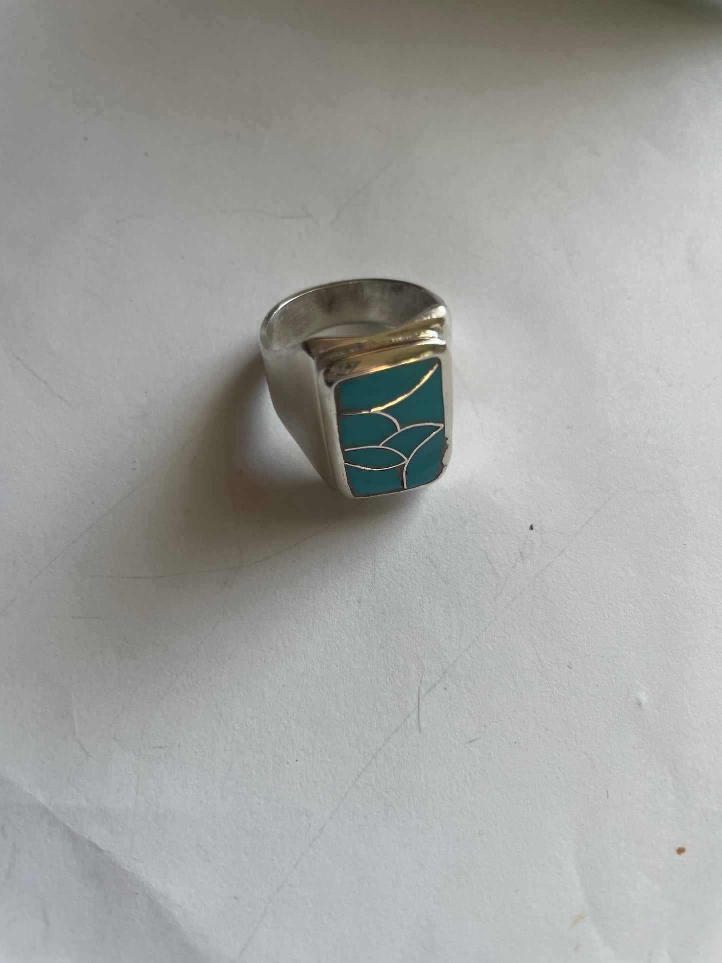 Navajo Sterling Silver & Turquoise Inlay Ring