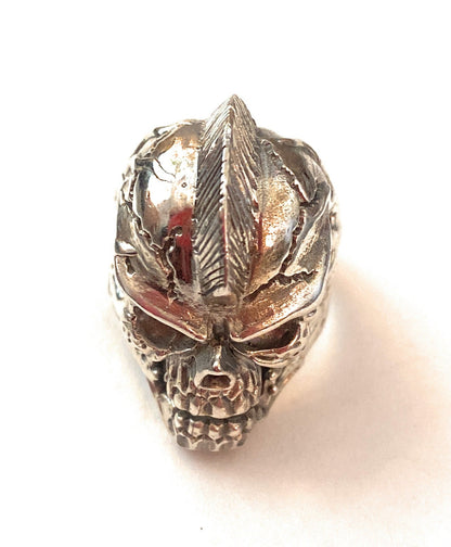 Handmade Sterling Silver Skull Ring Size 9.5