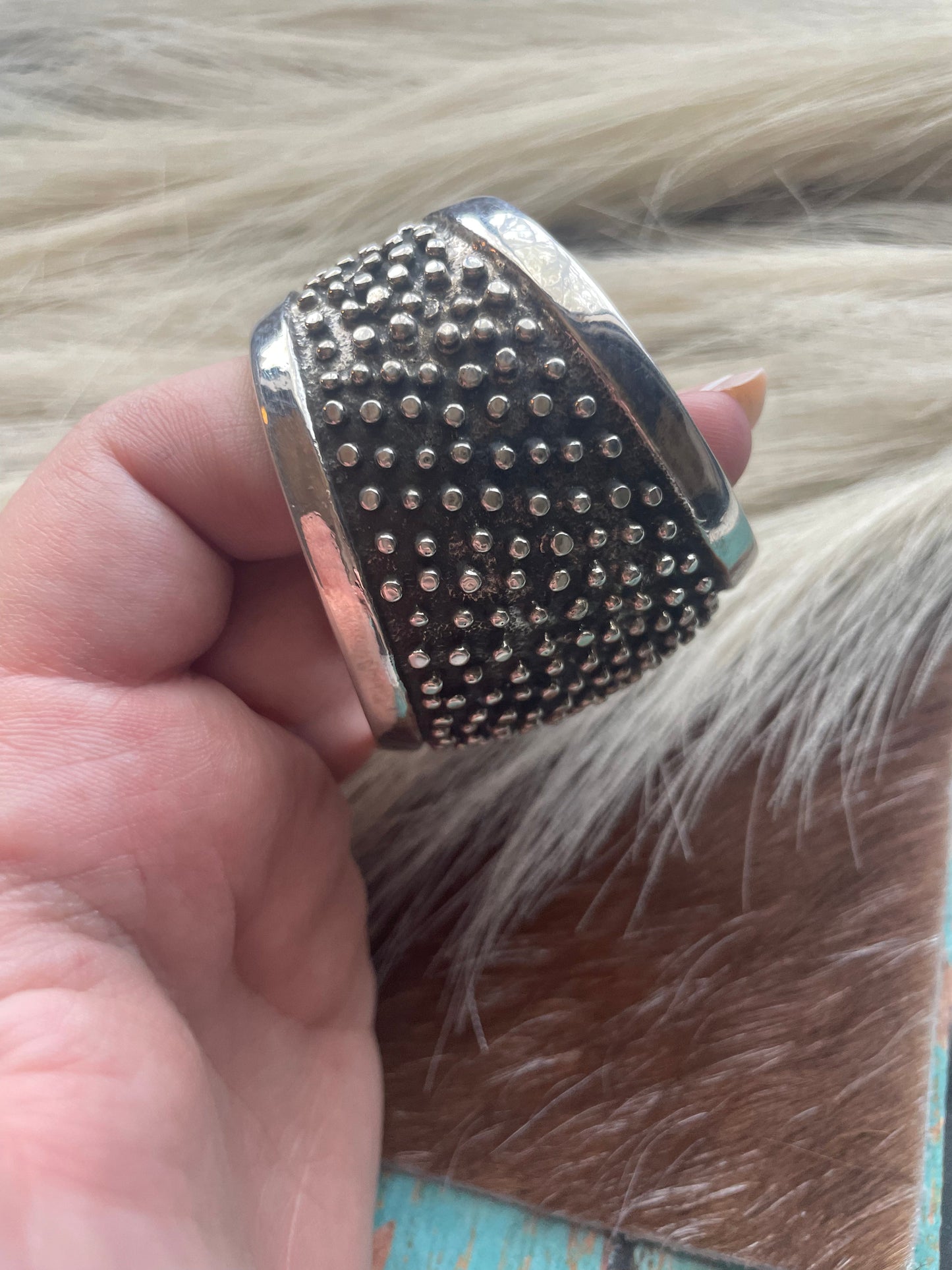 Navajo Sterling Silver Cuff Bracelet Signed