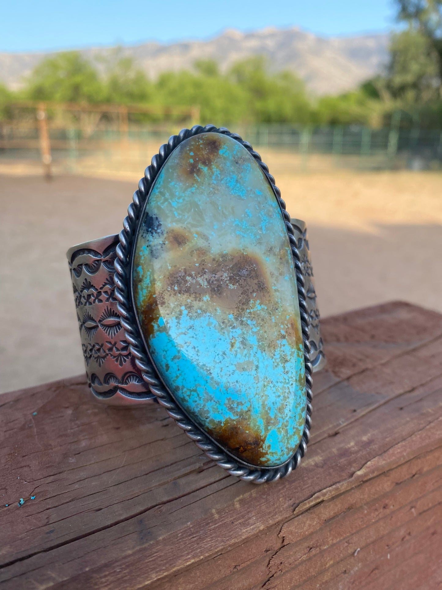 Jennifer Garcia Sterling Silver & Royston Turquoise Cuff Bracelet