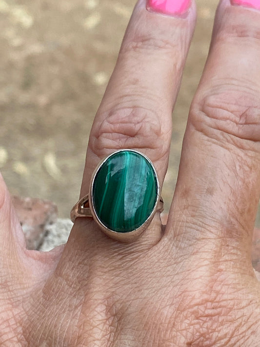 Navajo Malachite & Sterling Silver Rings