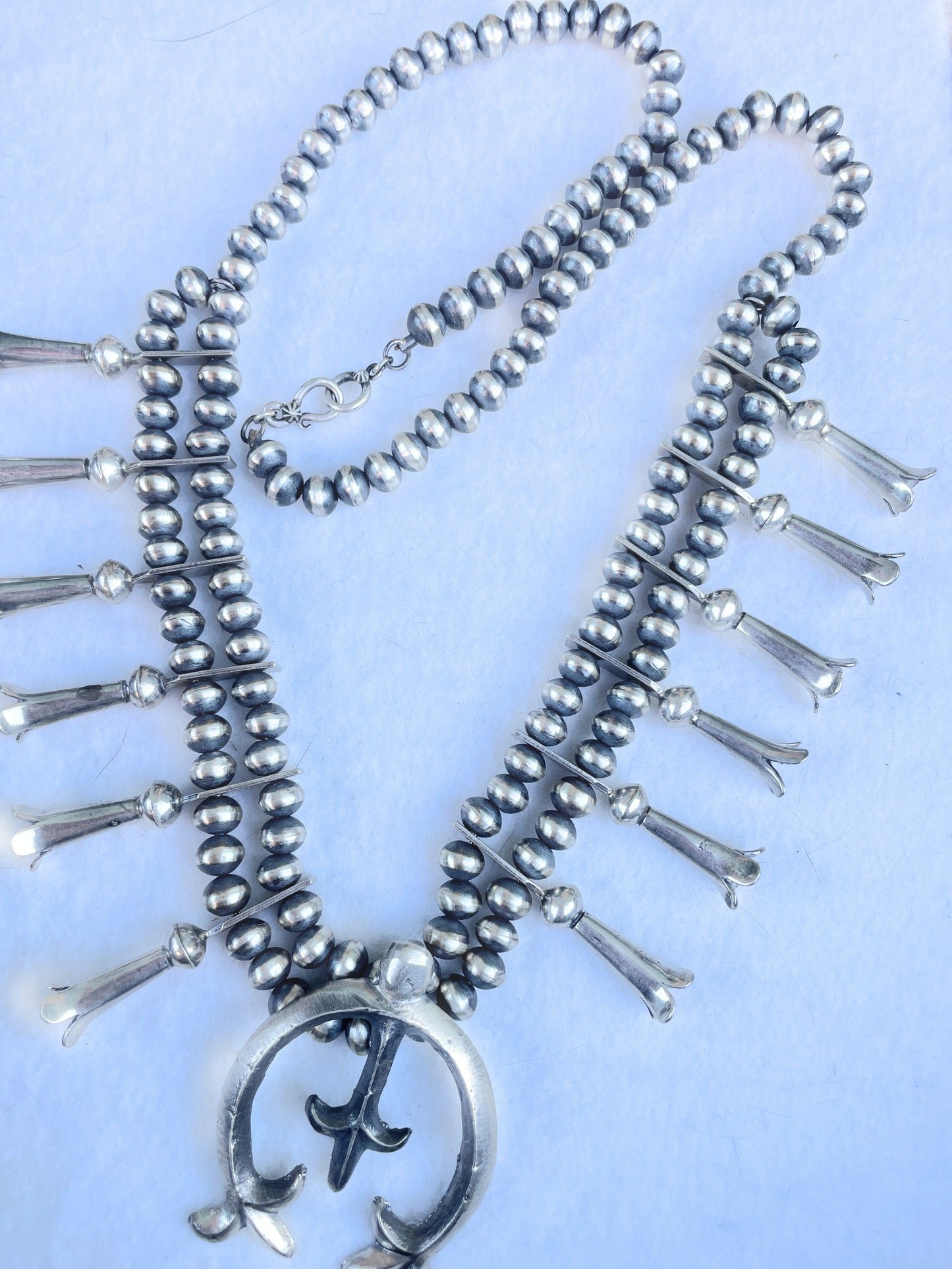 Navajo Sterling Silver Squash Blossom Necklace By Joseph Martinez