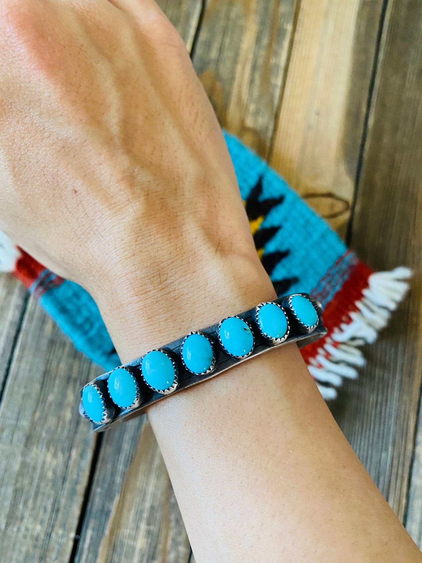 Navajo Turquoise & Sterling Silver Cuff Bracelet