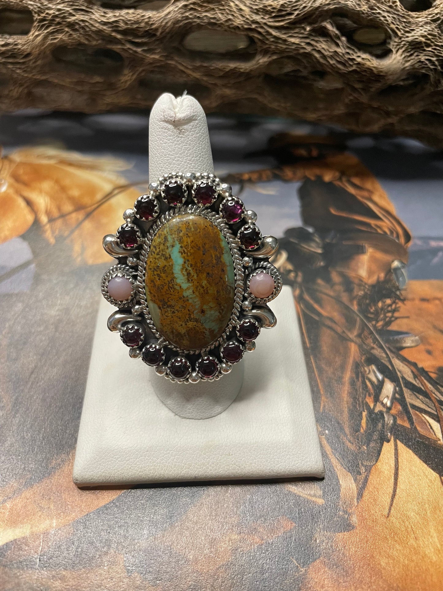 Handmade Royston Turquoise Adjustable Oval Ring