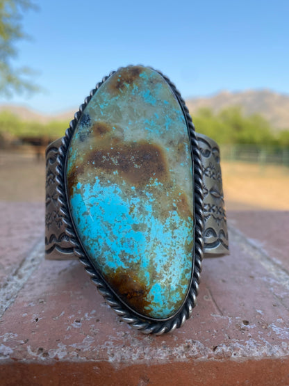 Jennifer Garcia Sterling Silver & Royston Turquoise Cuff Bracelet