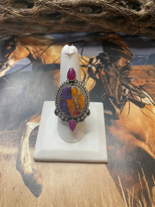 Handmade Pink Dream & Pink Onyx Adjustable Ring