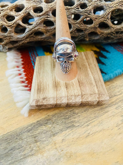 Handmade Sterling Silver Skull Ring Size 8.5