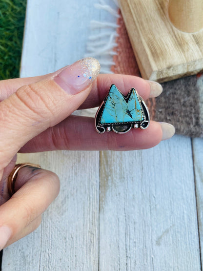 Navajo Turquoise & Sterling Silver Ring Size 6.5