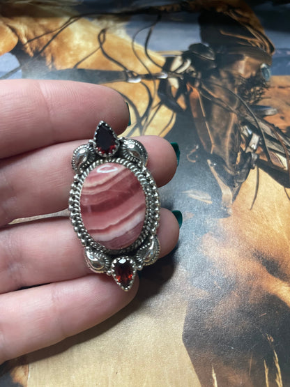 Handmade Rhodonite Adjustable Ring