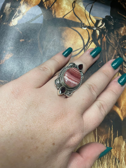 Handmade Rhodonite Adjustable Ring