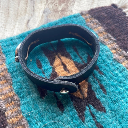 Handmade Black Leather Bracelet