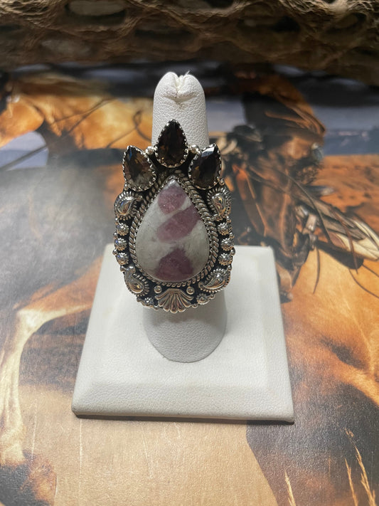 Handmade Tourmaline Quartz Adjustable Ring