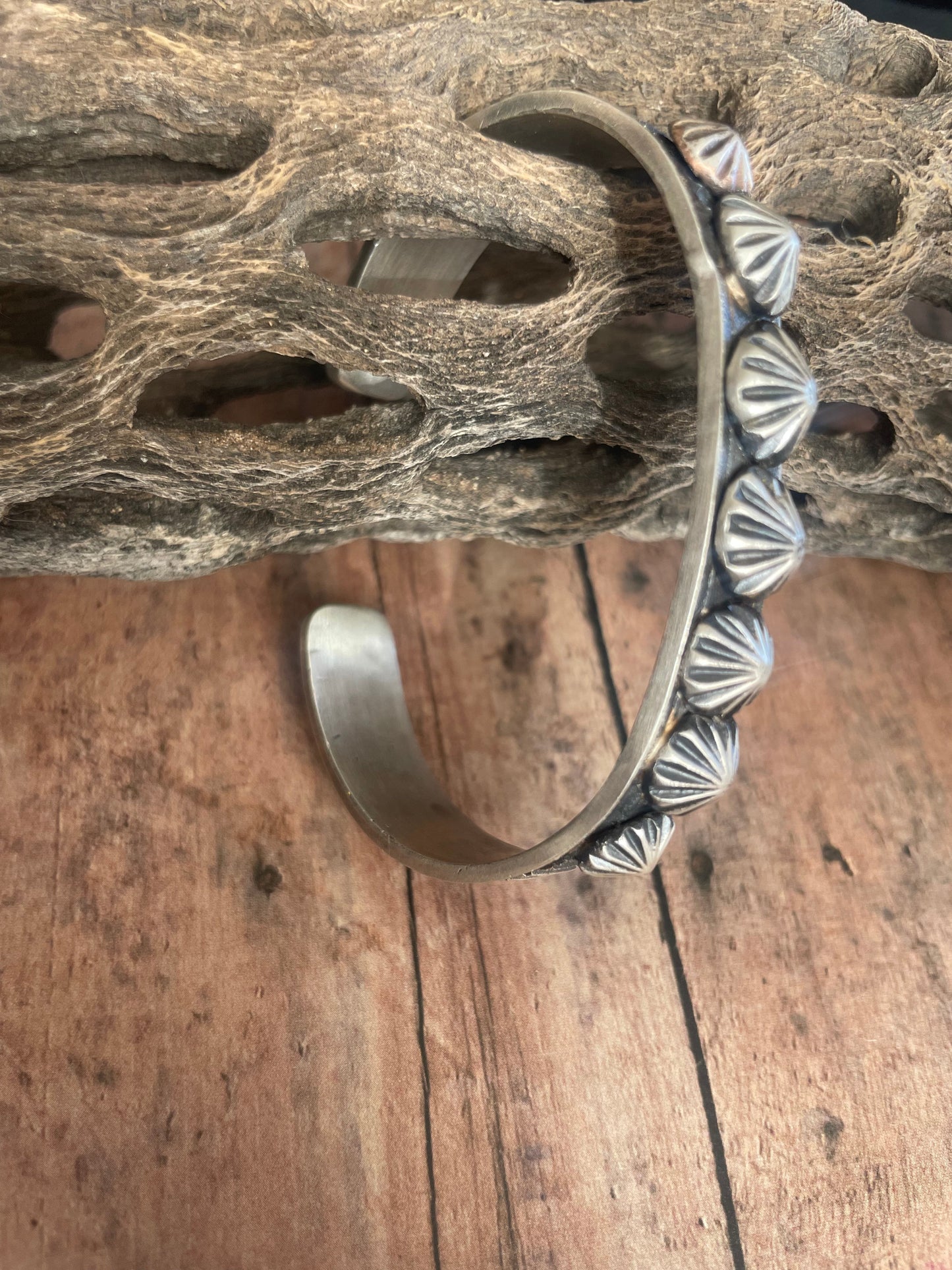 Navajo Sterling Silver Cuff Stamped And Signed By Kevin Billah