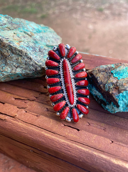 Navajo Sterling Silver & Natural Spiny Cluster Ring