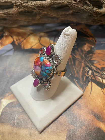 Handmade Pink Dream & Pink Onyx Adjustable Ring