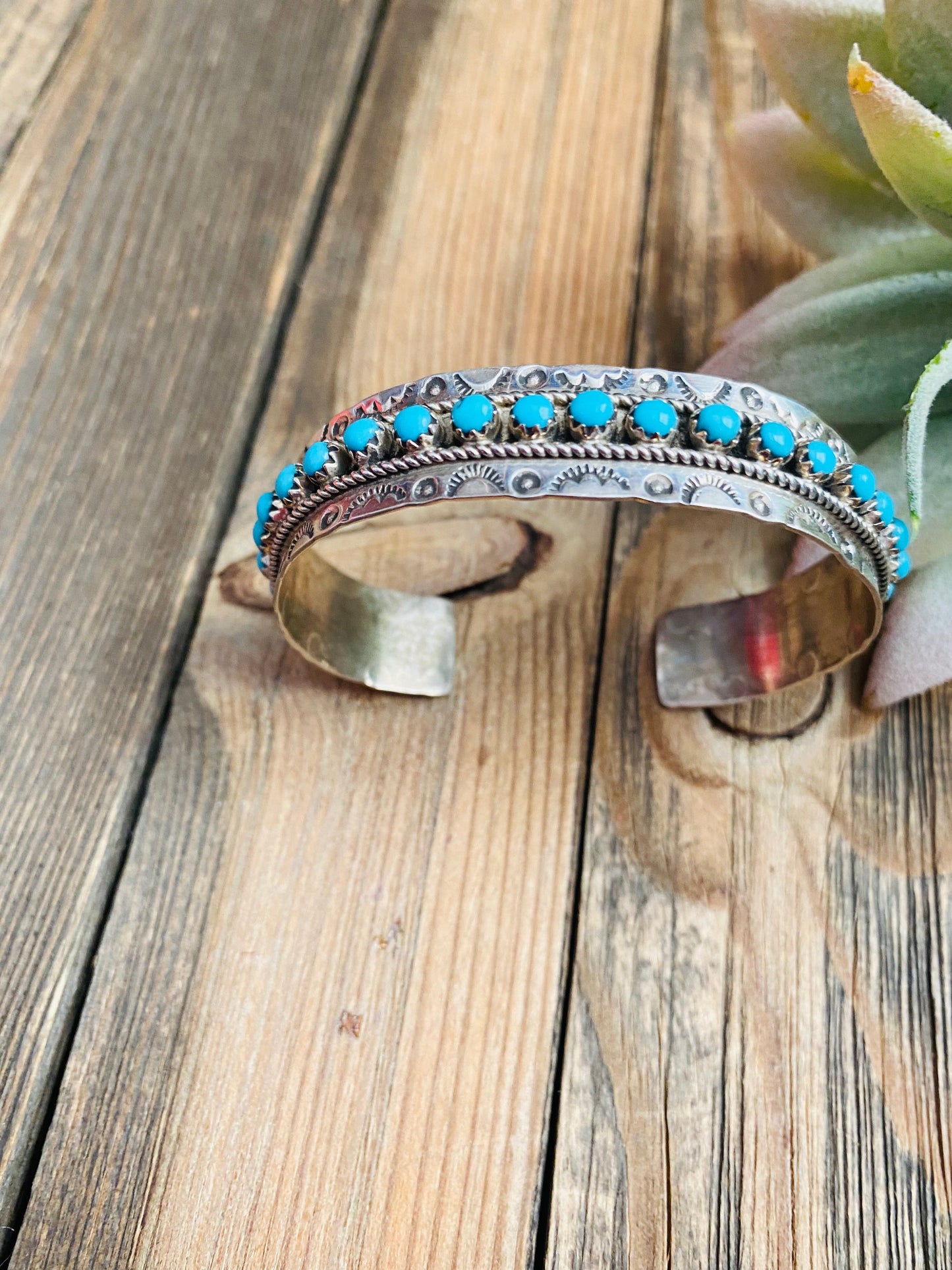 Navajo Turquoise & Sterling Silver Cuff Bracelet